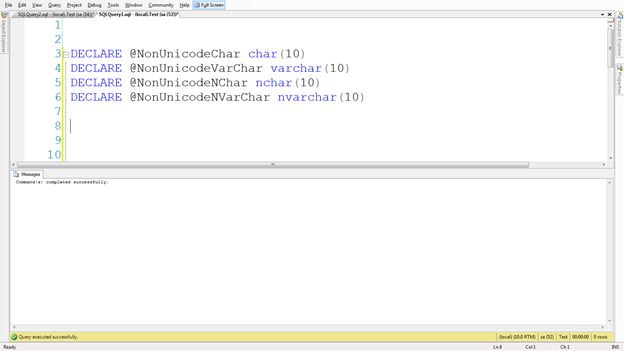 Declare four DataTypes
